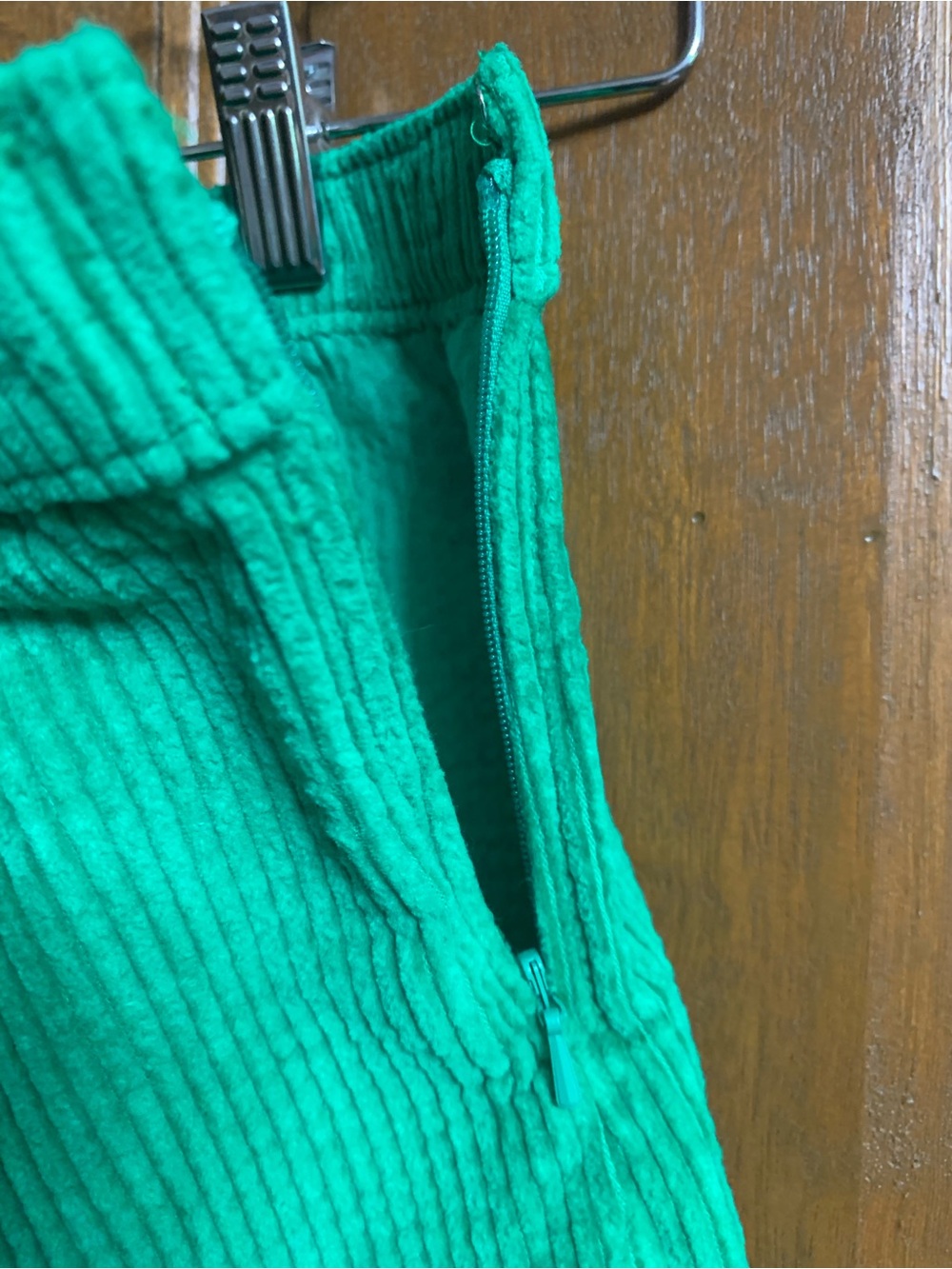 aerie Bright Green Corduroy Mini Skirt with Front Slit - Picture 5 of 5